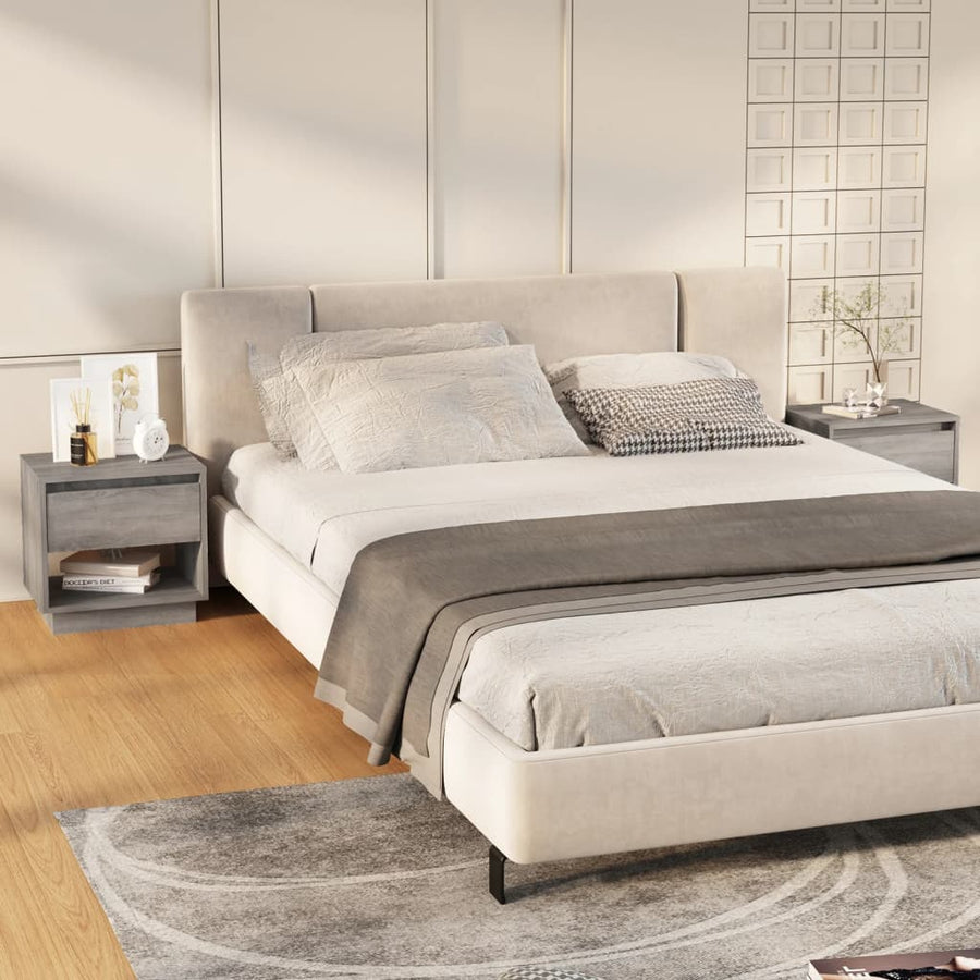 NNEVL Bedside Cabinets 2 pcs Grey Sonoma 45x34x44 cm Chipboard-0