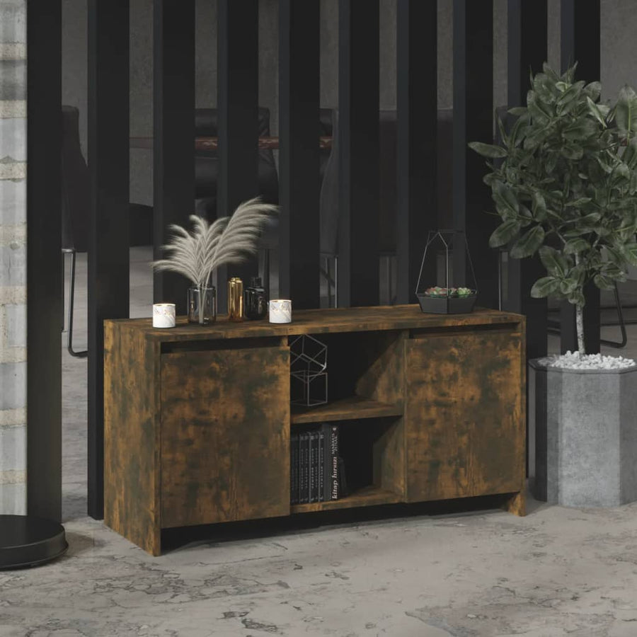 NNEVL TV Cabinet Smoked Oak 102x37.5x52.5 cm Chipboard-0