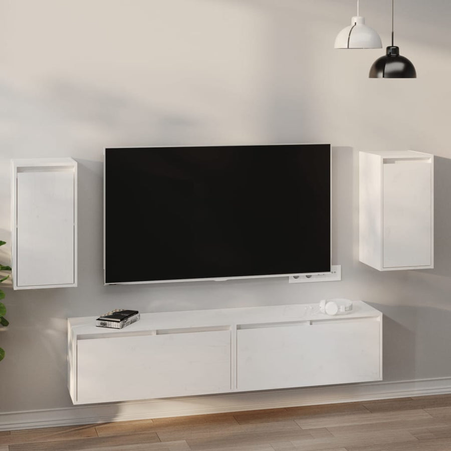 NNEVL Wall Cabinets 2 pcs White 30x30x60 cm Solid Wood Pine-0