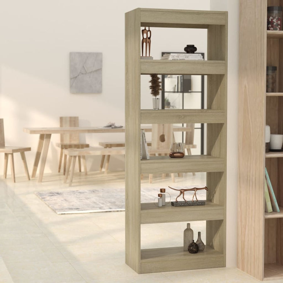 NNEVL Book Cabinet/Room Divider Sonoma Oak 60x30x166 cm Engineered Wood-0