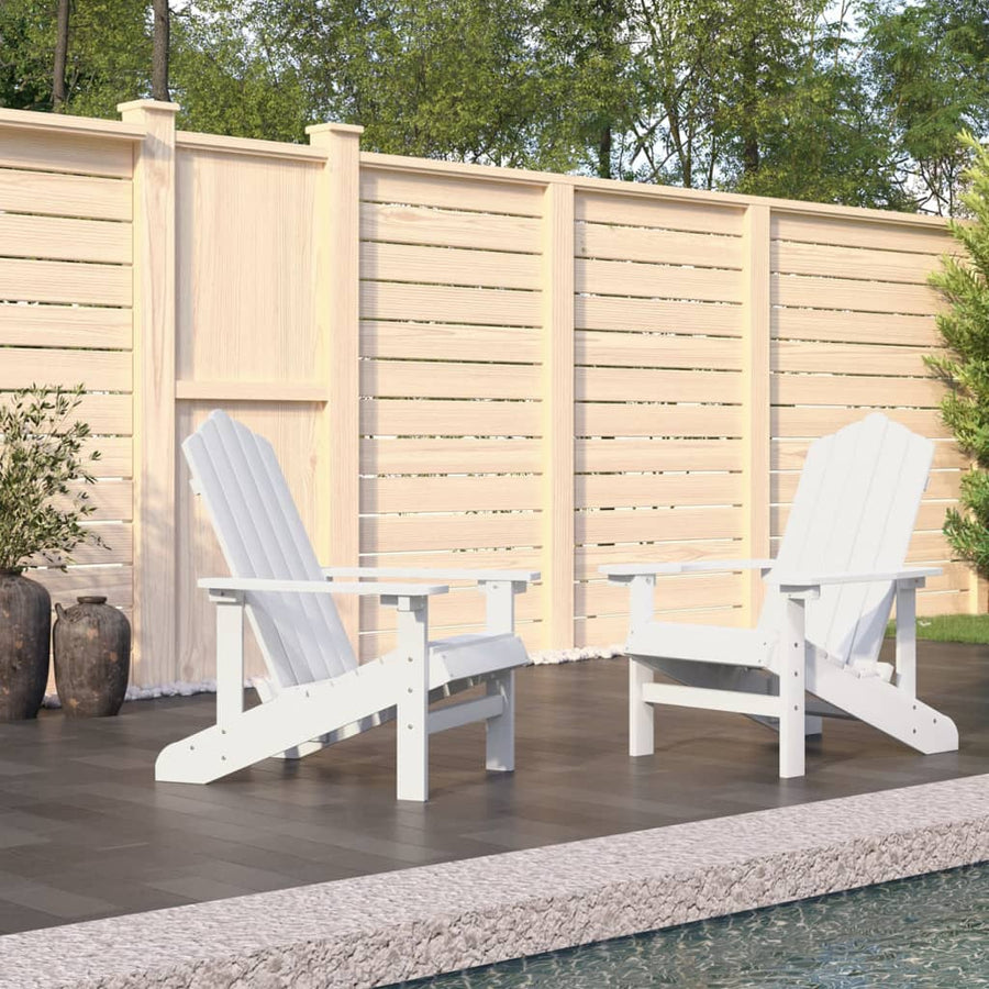 NNEVL Garden Adirondack Chairs 2 pcs HDPE White-0