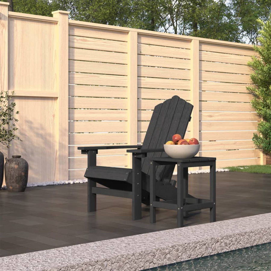 NNEVL Garden Adirondack Chair with Table HDPE Anthracite-0