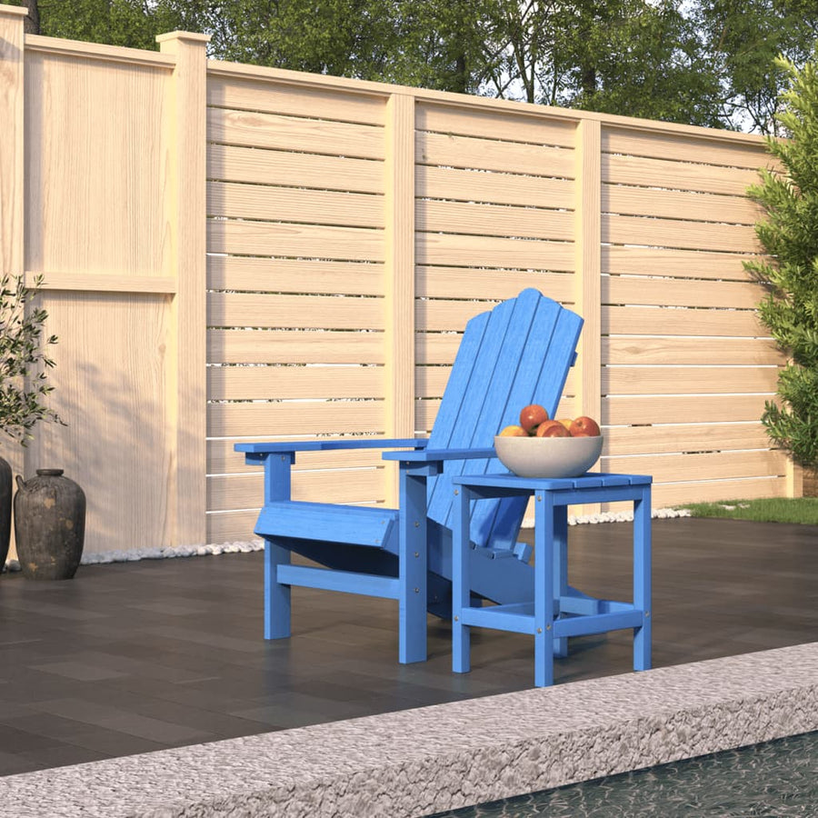 NNEVL Garden Adirondack Chair with Table HDPE Aqua Blue-0