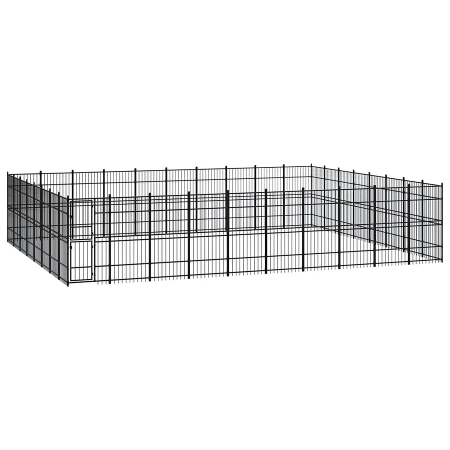 NNEVL Outdoor Dog Kennel Steel 73.73 m²-0