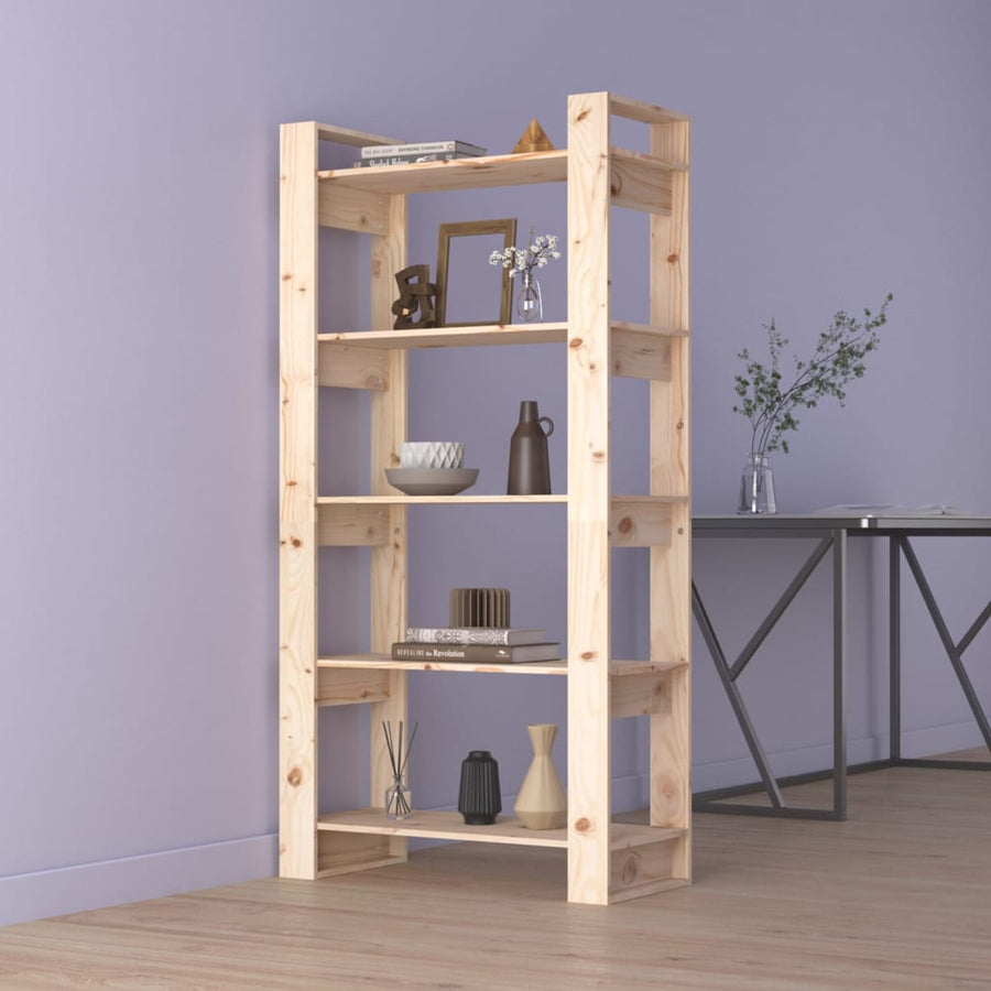 NNEVL Book Cabinet/Room Divider 80x35x160 cm Solid Wood-0