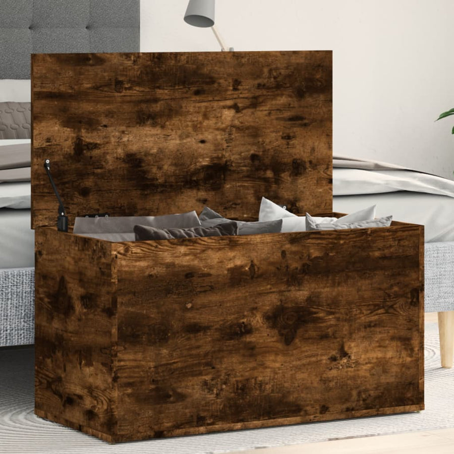 NNEVL Storage Chest Smoked Oak 84x42x46 cm Engineered Wood-0