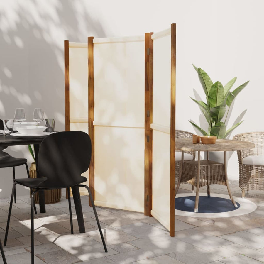NNEVL 4-Panel Room Divider Cream White 280x180 cm-0