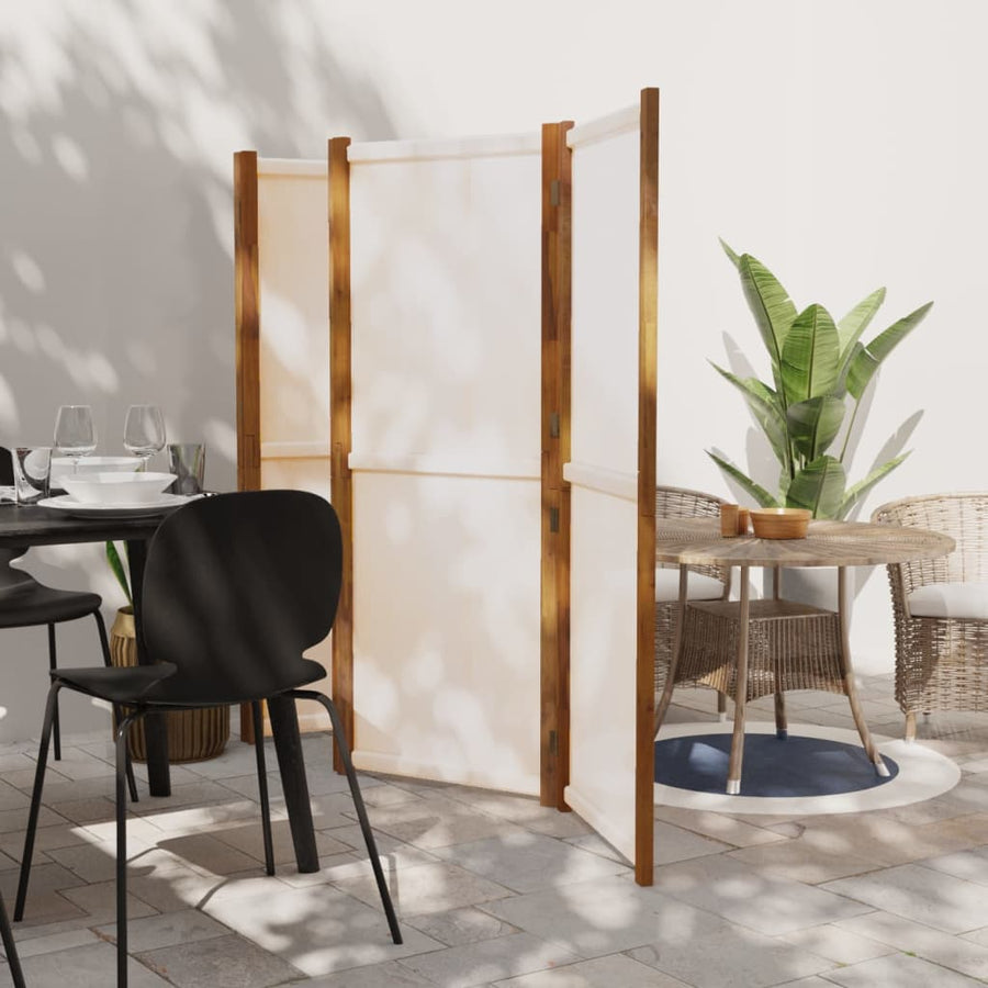 NNEVL 5-Panel Room Divider Cream White 350x180 cm-0