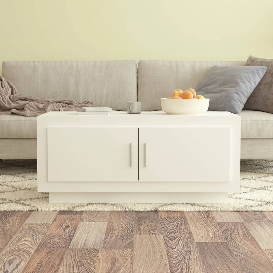 NNEVL Coffee Table White 102x50x45 cm Engineered Wood-0