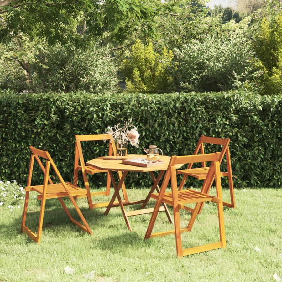 NNEVL Folding Garden Chairs 4 pcs Solid Wood Acacia-0