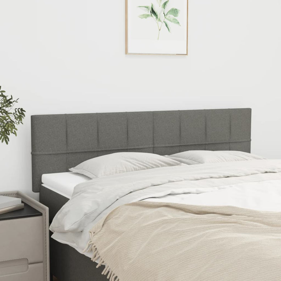 NNEVL Headboards 2 pcs Dark Grey 72 cm Fabric-0