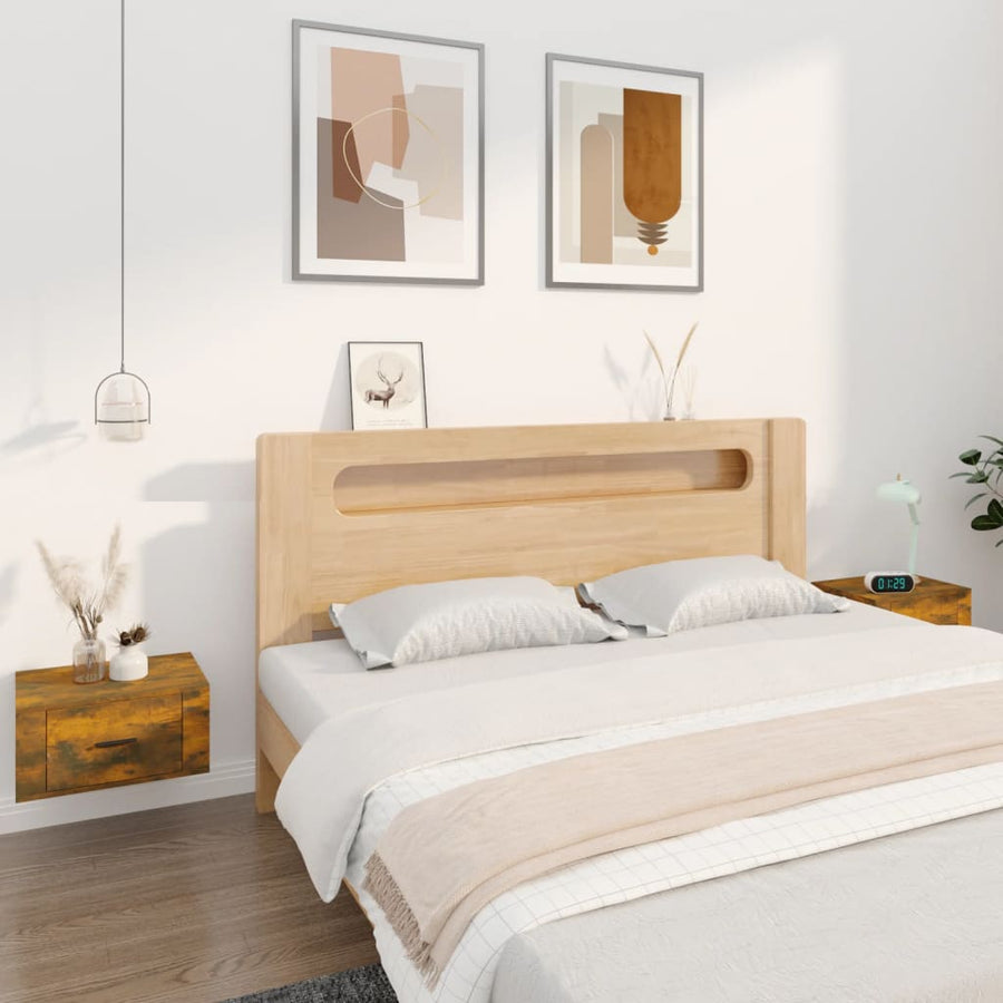 NNEVL Wall-mounted Bedside Cabinets 2 pcs Smoked Oak 50x36x25 cm-0
