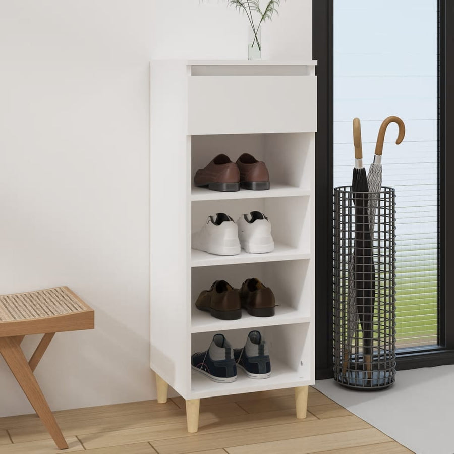 NNEVL Shoe Cabinet White 40x36x105 cm Engineered Wood-0
