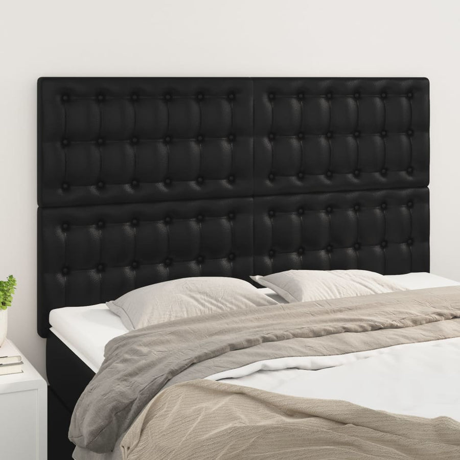 NNEVL Headboards 4 pcs Black 72x5x78/88 cm Faux Leather-0