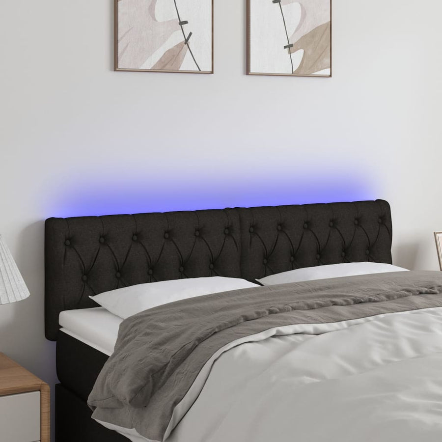 NNEVL LED Headboard Black 160 cm Fabric-0
