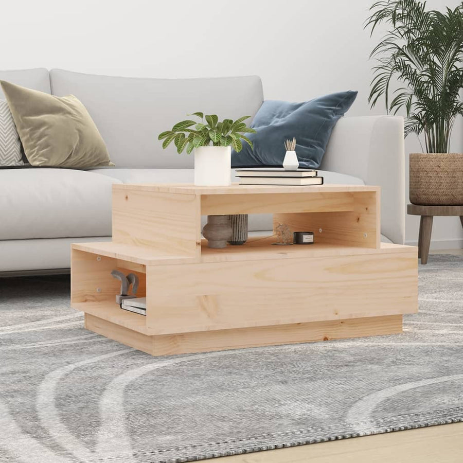 NNEVL Coffee Table 80x55x40.5 cm Solid Wood Pine-0