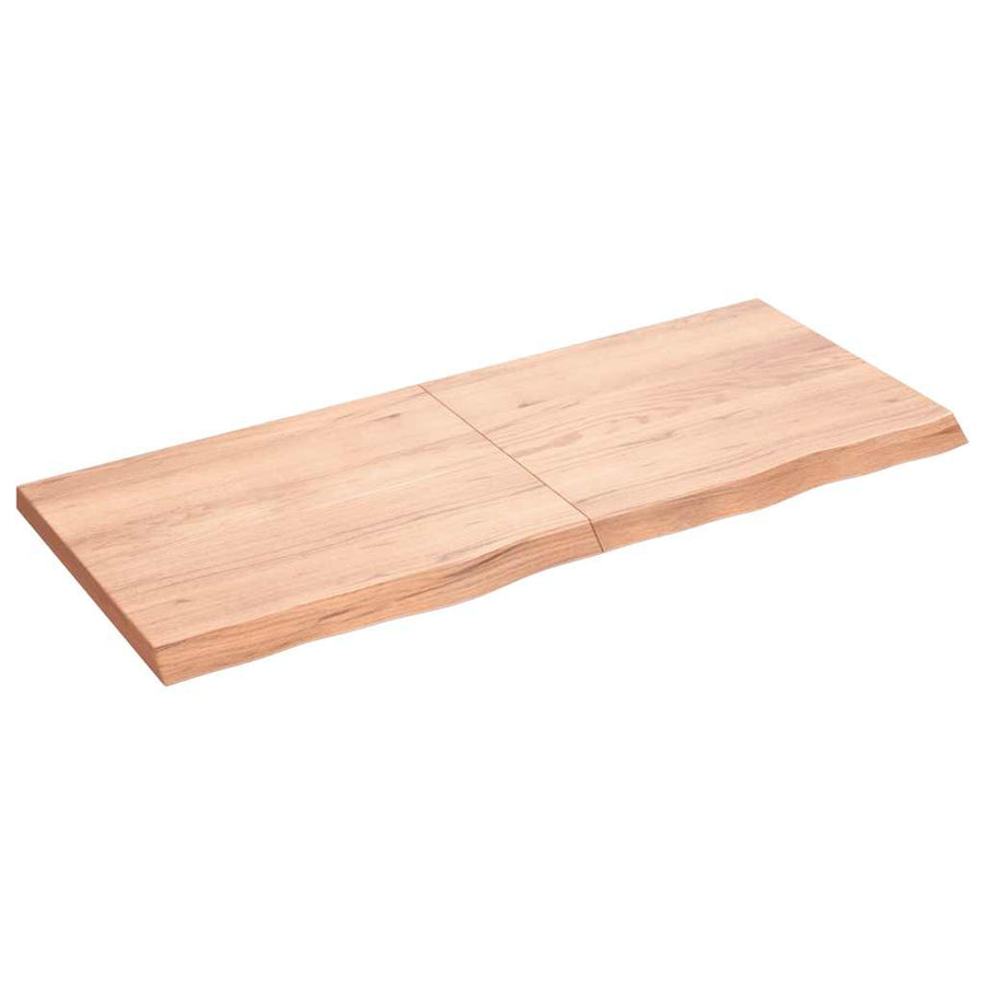 NNEVL Wall Shelf Light Brown 120x50x(2-4) cm Treated Solid Wood Oak-0