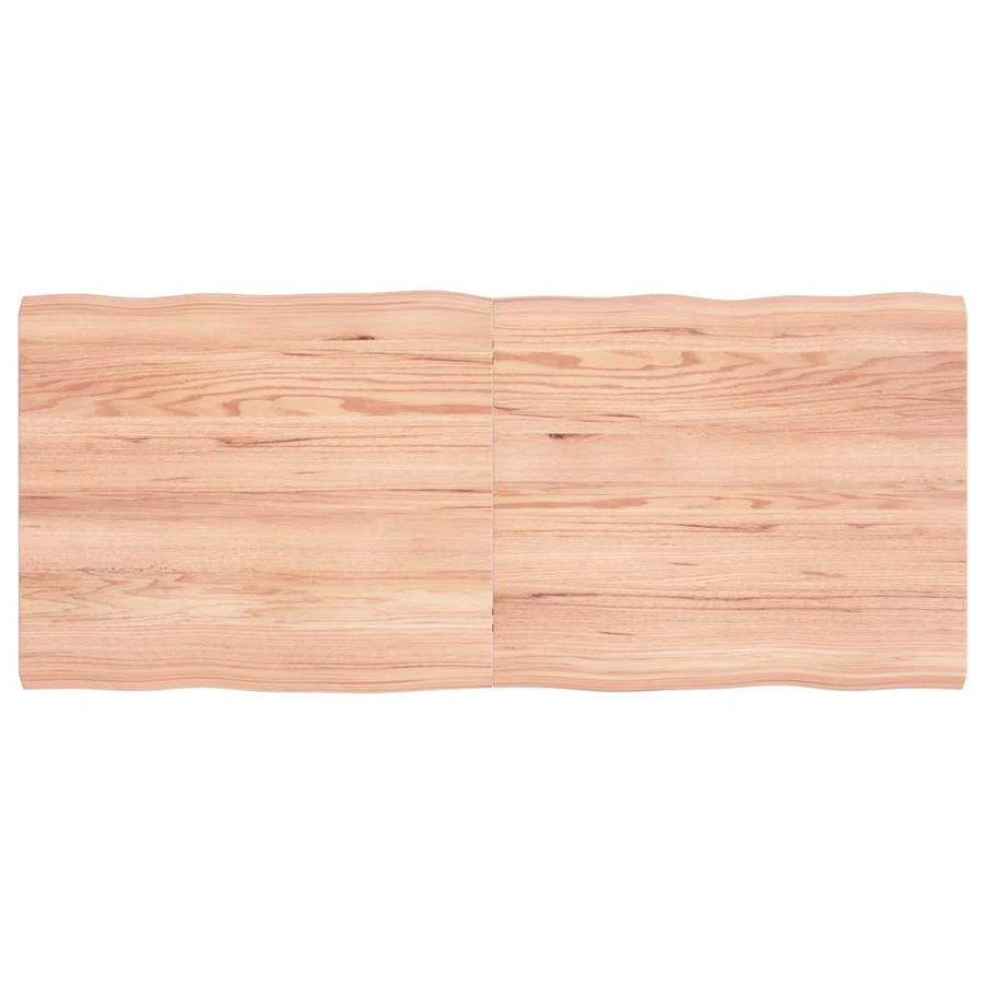 NNEVL Table Top Light Brown 140x60x(2-4)cm Treated Solid Wood Live Edge-0