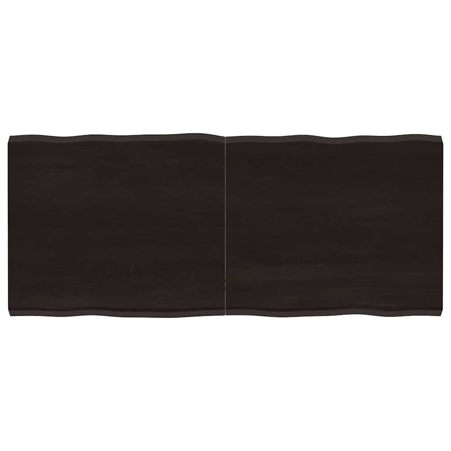 NNEVL Table Top Dark Brown 140x60x(2-4) cm Treated Solid Wood Live Edge-0
