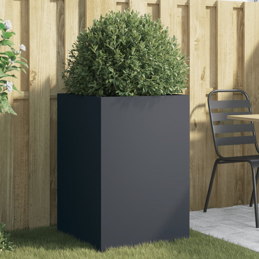NNEVL Planter Anthracite 52x48x75 cm Steel-0