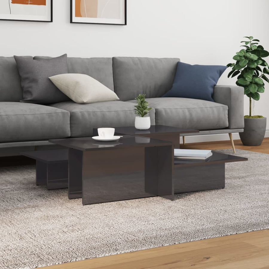 NNEVL Coffee Tables 2 pcs High Gloss Grey Engineered Wood-0