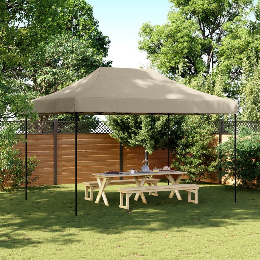 NNEVL Foldable Party Tent Pop-Up Taupe 410x279x315 cm-0