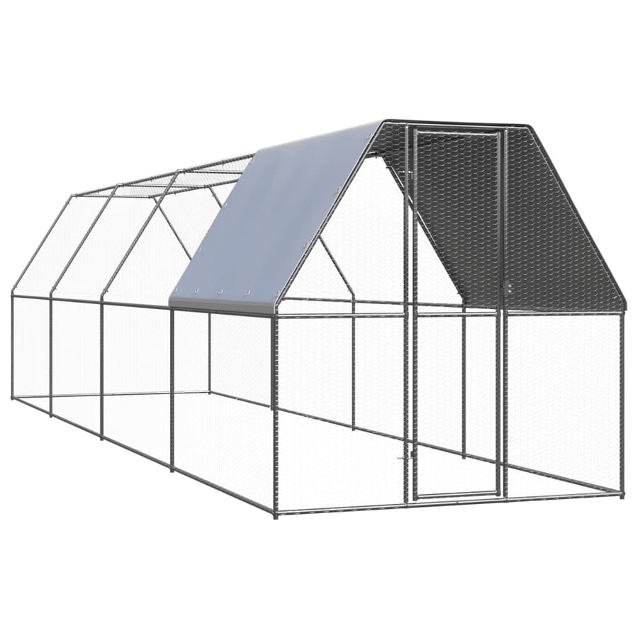 NNEVL Chicken Cage 2x8x2 m Galvanised Steel-0
