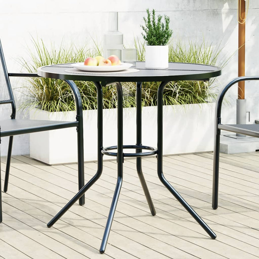 NNEVL Patio Table Round Anthracite Ø80x72.5 cm Powder-coated Steel-0