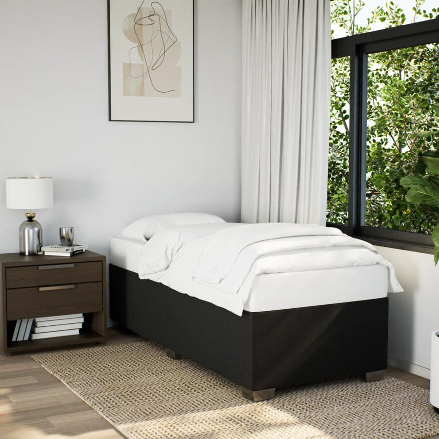 NNEVL Bed Frame without Mattress Black 90x190 cm Fabric-0