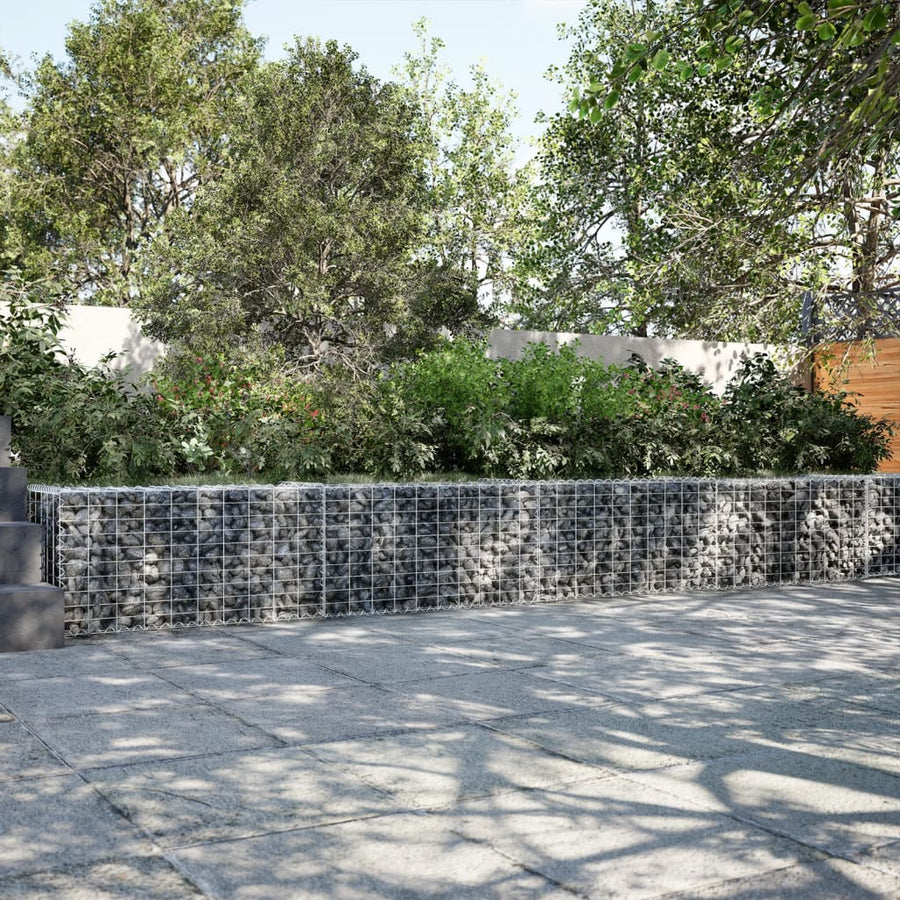 NNEVL Gabion Basket with Cover 400x50x50 cm Galvanised Iron-0