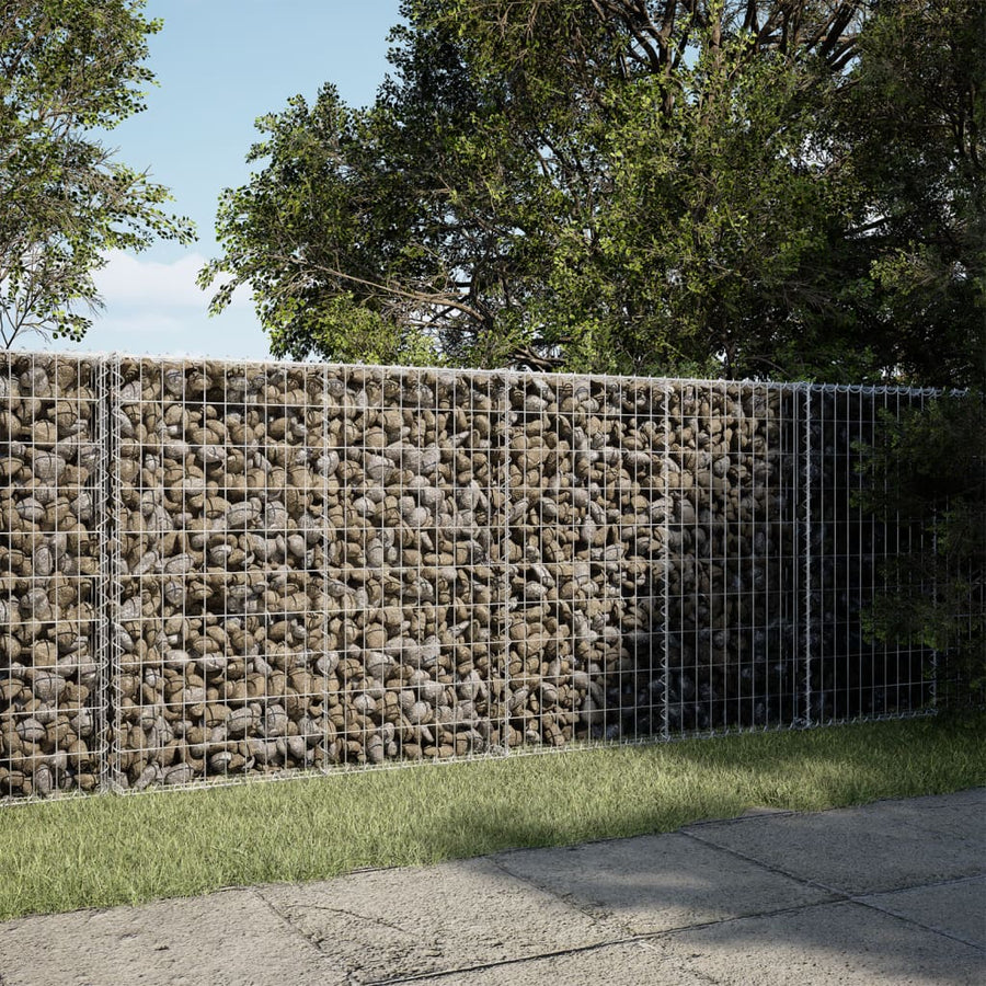 NNEVL Gabion Basket with Cover 200x100x100 cm Galvanised Iron-0