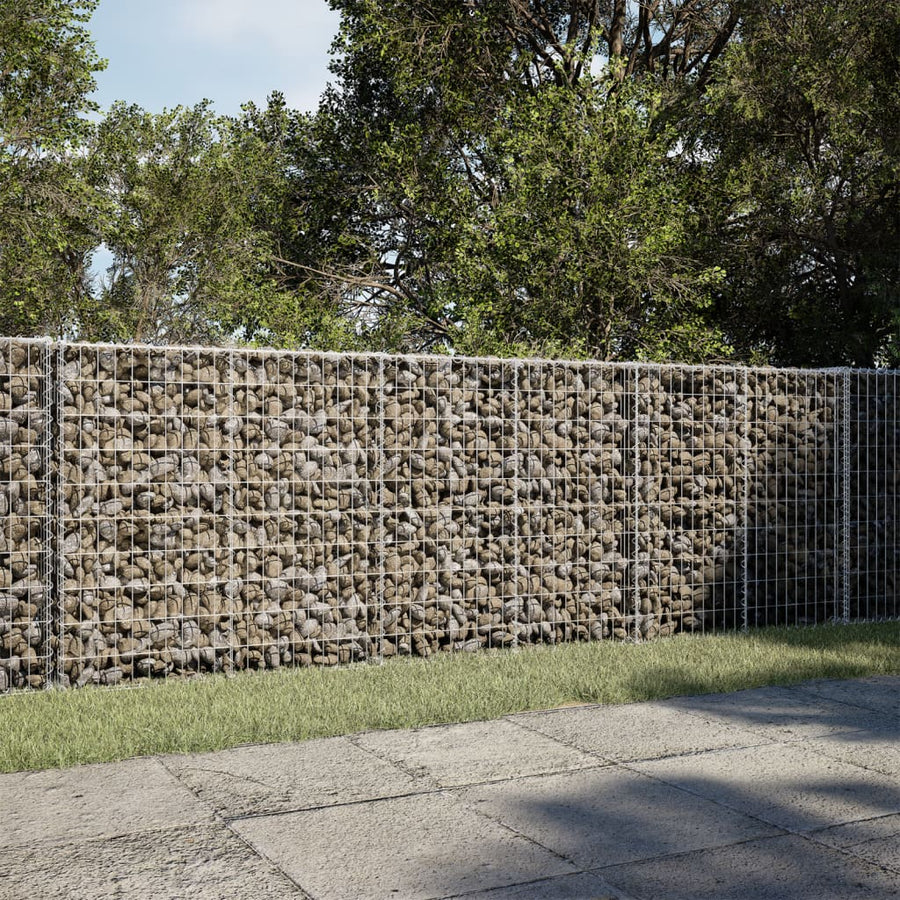 NNEVL Gabion Basket with Cover 300x100x100 cm Galvanised Iron-0