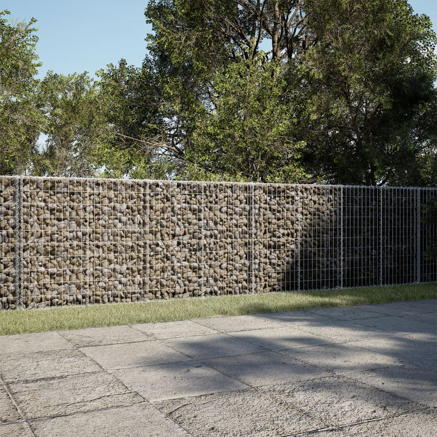 NNEVL Gabion Basket with Cover 1050x100x100 cm Galvanised Iron-0