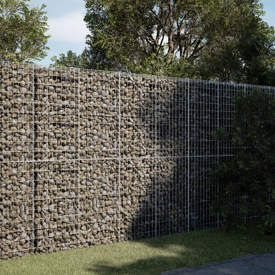 NNEVL Gabion Basket with Cover 200x100x200 cm Galvanised Iron-0