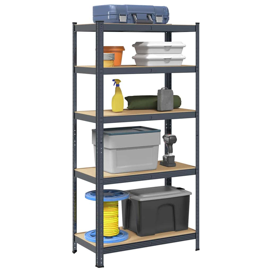 NNEVL 5-Layer Heavy-duty Shelf Anthracite Steel&Engineered Wood-0