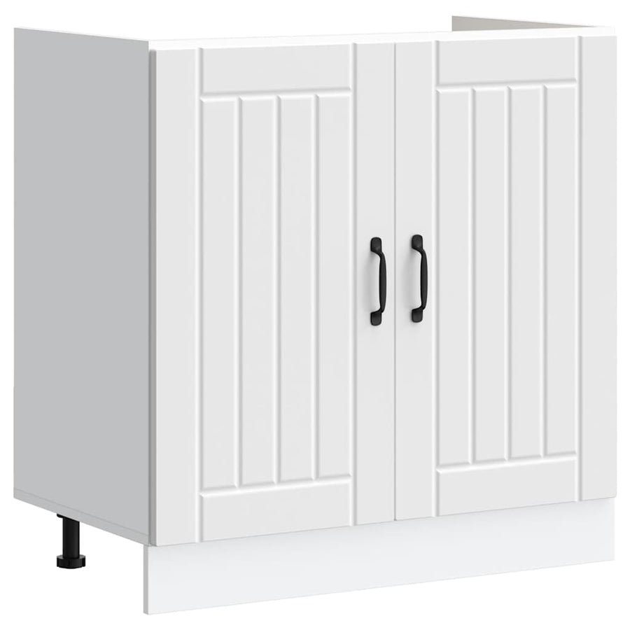 NNEVL Sink Base Cabinet Lucca White Engineered Wood-0