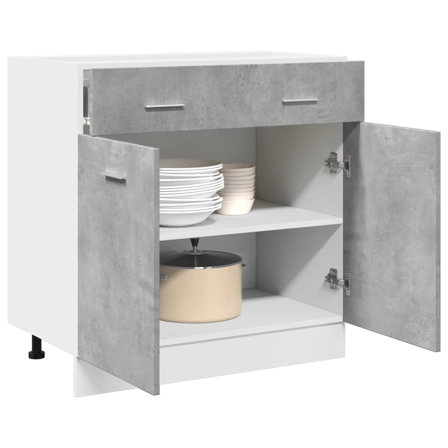 NNEVL Drawer Bottom Cabinet Lyon Concrete Grey 80x46x81.5 cm Engineered Wood-0