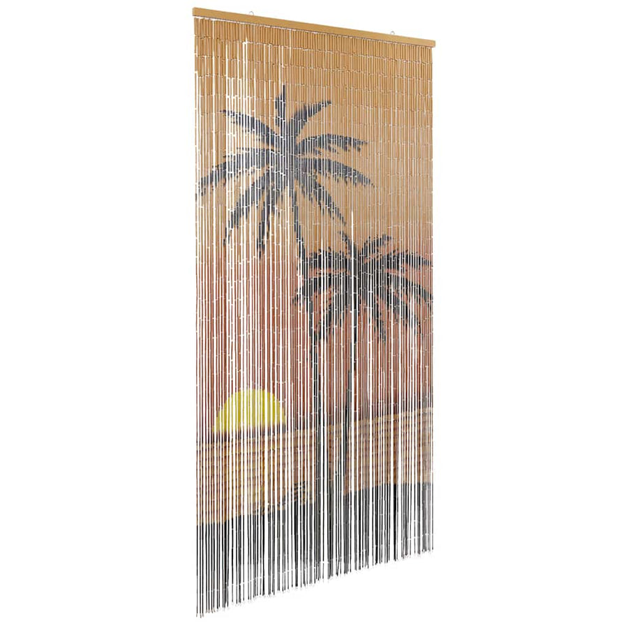 NNEVL Insect Door Curtain Palm Tree Print 100x220 cm Bamboo-0