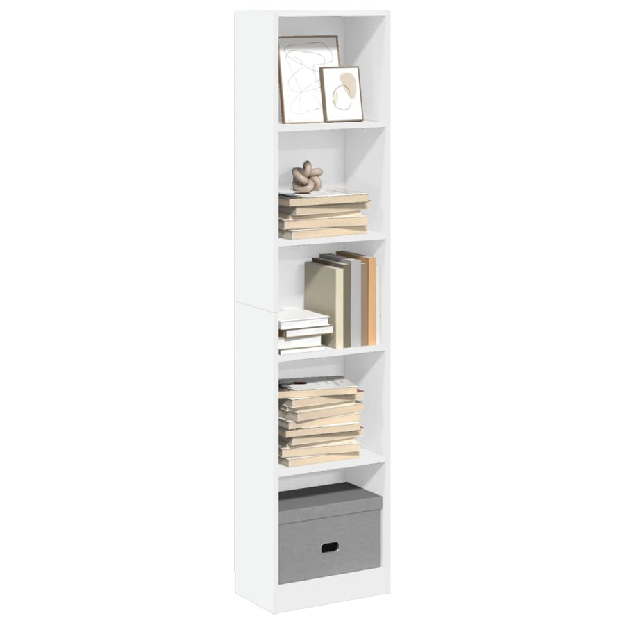 NNEVL Bookcase White 40x24x176 cm Engineered Wood-0