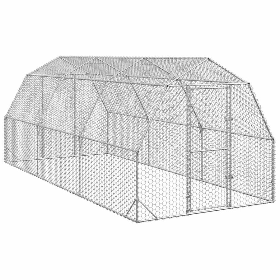 NNEVL Chicken Run 2.5x6x2.25 m Galvanised Steel-0