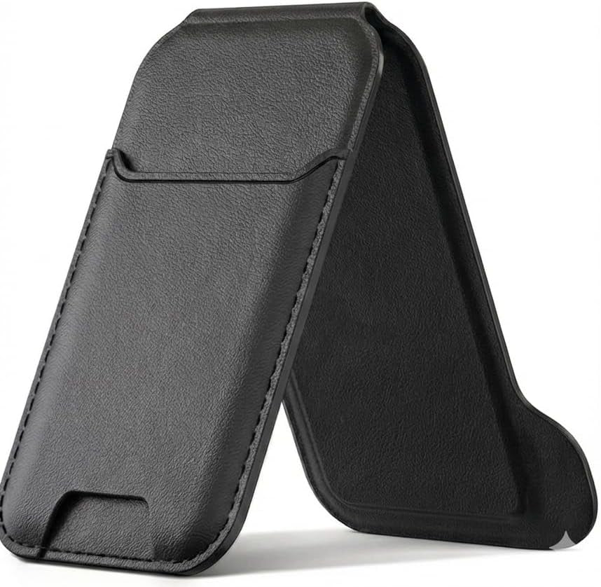 65G Lightweight for Mag Safe Wallet Stand Upgraded Slim - 3 Cards Holder Adjustable Leather for Iphone Wallet Stand Magnetic for Iphone 16 to 12 Not for Mini Mobile Phone Accessories