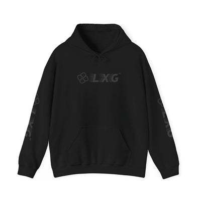 LXG AU Blackout Hoodie — Logo on Chest & Both Sleeves
