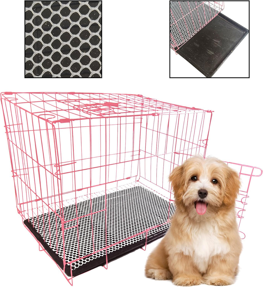 Dog House Folding Metal Cage Pet Dog Cat Rabbit Cage (Red)