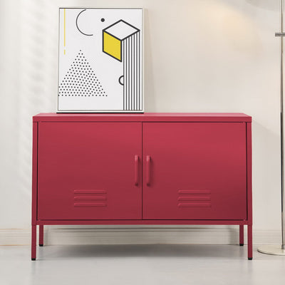 NNEDSZ Artiss Buffet Sideboard Metal Cabinet - BASE Pink-0