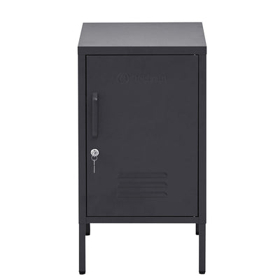 NNEDSZ Mini Metal Locker Storage Shelf Organizer Cabinet Bedroom Black-0