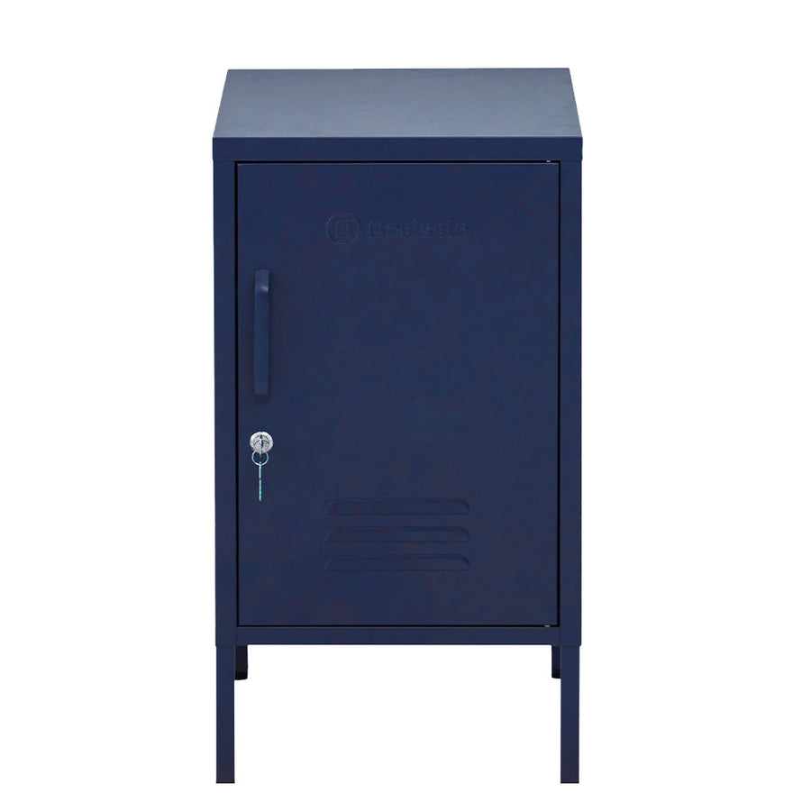 NNEDSZ Mini Metal Locker Storage Shelf Organizer Cabinet Bedroom Blue-0