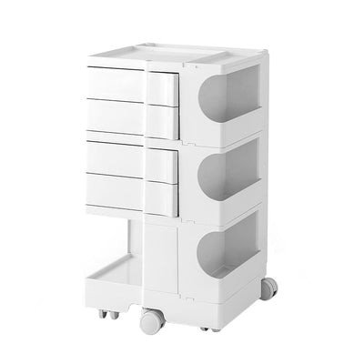 NNEDSZ Bedside Table Side Tables Nightstand Organizer Replica Boby Trolley 5Tier White-0