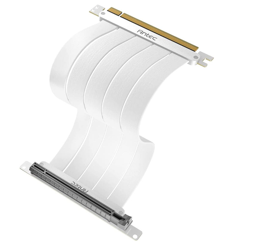 Antec PCIE-4.0 Riser Cable (200mm White) High Quality Gold Plated and Shielded PCB. Stability and Perforamnce 90 /