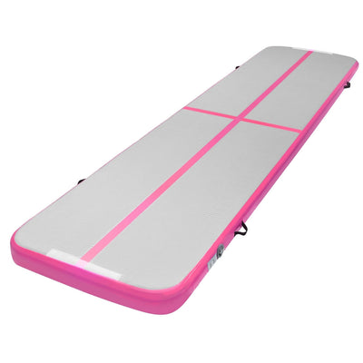 NNEDSZ Everfit 4M Air Track Gymnastics Tumbling Exercise Cheerleading Mat Inflatable Pink-0