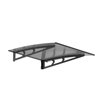 NNEDSZ Window Door Awning Canopy 1mx1m Grey Solid Sheet Metal Frame-0